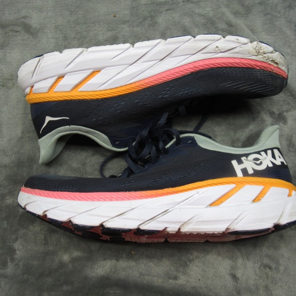 Hoka Running Shoes Women 10 Blue Clifton 7 Low Impact Lightweight Chunky Lace-Up - Picture 8 of 16